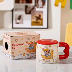 Set Regalo Tazza Cartoon, Regali Aziendali di Alto Valore, Uso Domestico, Lavabile in Lavastoviglie, Tazza in Ceramica da 480ml per Bevande Calde - Product Image 1