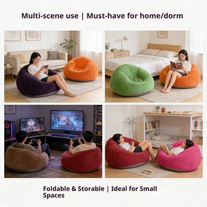 Modern Simple Design Spherical Single-Person <b>Inflatable</b> <b>Sofa</b> Lazy Foldable Flocked Living Room Bedroom Balcony Outdoor Leisure - Product Image 3