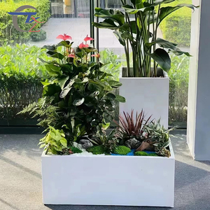Vaso per Fiori Quadrato Moderno Grande e Resistente <span class=keywords><strong>in</strong></span> Grigio Chiaro, Personalizzabile, Prezzo all'Ingrosso per Progetti - Product Image 1