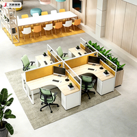 Escritorio de Estación de Trabajo JIUSHUN para 2, 4 o 6 Personas, Mesa de Oficina Ergonómica Moderna Personalizada para Empleados