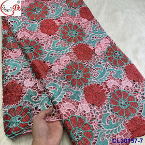 Venta caliente láser gasa guipur cordón secuencias de encaje bordado malla sostenible <span class=keywords><strong>vestidos</strong></span> de <span class=keywords><strong>fiesta</strong></span> precio al por mayor boda africana - Product Image 4