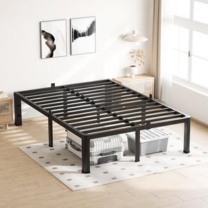 Sắt-nghệ thuật hiện đại kim loại khung giường với đầu giường footboard dễ dàng lắp ráp cứng thép thanh không có hộp mùa xuân cần thiết phòng ngủ lưu trữ - Product Image 3