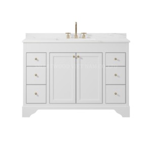Meuble sous-vasque Minimalist Smartwood avec lavabo encastré pour hôtel et appartement - Product Image 3