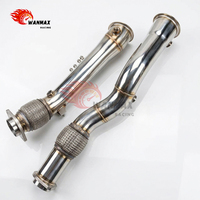 Premium TIG-Geschweißtes Poliertes Performance-Auto-Downpipe-Kit mit Klemmen Passend für BMW F97 X3M F98 X4M