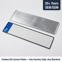 Plaque de plaque d'immatriculation européenne pré-embossée vierge en aluminium, personnalisable, décorative, non finie, pour UE et France
