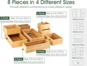 Offre Spéciale : Organisateur de Tiroir Gain de Place, Plateau à Ustensiles en Bambou pour Rangement de Cuisine - Product Image 4