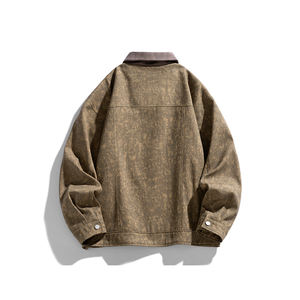 Chaqueta de pana con logo personalizado para hombre, chaqueta ligera de primavera y otoño, estilo retro, marca de moda, con solapas, cómoda. - Product Image 4