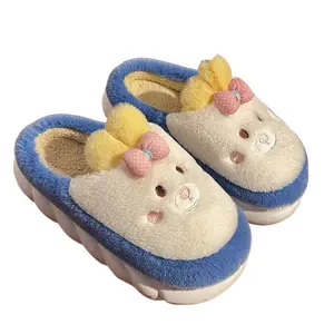 2022 new cartoon animal Home warm cotton-padded slippers non-slip plush slippers for women's home comfort