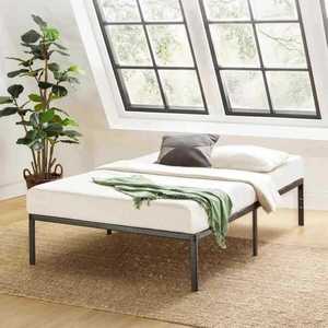 Modern Large Double Iron Bed Wood Platform Wrought Iron Steel Bottom Bracket Removable <strong>Hotel</strong> Mattress Factory-Worthy <strong>Bedframe</strong> - Product Image 1