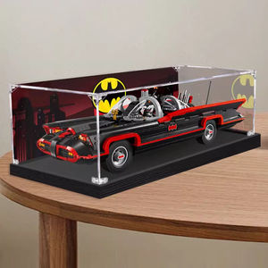 Ensemble 76328 Batmobile : Vitrine de rangement moderne transparente en plastique, anti-rouille, montage facile, avec couvercle anti-poussière et module de fixation de cartes, 1 étagère - Product Image 2