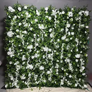 Hot bán hồng hoa nhân tạo tường cuộn lên giả hoa Tấm backdrop 5D Hoa Tường blumenwand đám cưới Backdrop trang trí