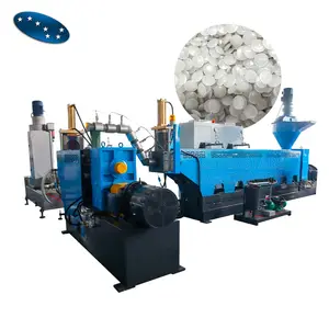 Waste plastic scrap flakes vertical force feeder extruder granulator recycling pelletizing machine line