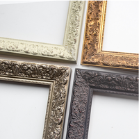 Cadre photo mural vintage en or de style européen avec étiquette personnalisée, cadre en bois massif gravé, moulures pour tableaux