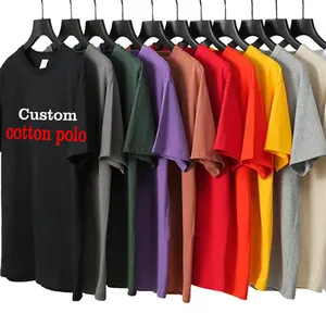 Kaus Kosong 200GSM Warna Polos Kualitas Tinggi Kaus Polos Leher Bulat Cetak Kustom Kaus Katun 100% Grafis