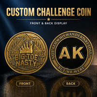 Maßgefertigter Doppelseitiger Traditioneller Moderner Antik-Gold Challenge Pin 3D Geprägte Zinklegierung Gedenkabzeichen Schwarzes Weiches Emaille-Logo