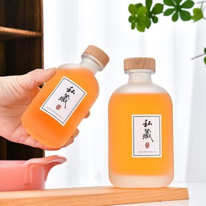 100ml 250ml 375ml 500ml sương giá rõ ràng chai rượu kín chai rượu cho tự làm trái cây rượu vang với tự nhiên Glass nút chai - Product Image 6