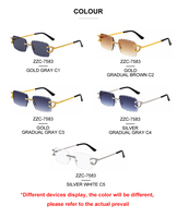 KAJILA Vente en gros Lunettes de soleil rectangulaires sans monture avec logo personnalisé, verres taillés en diamant, protection UV400 pour hommes