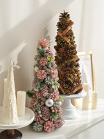 JIAXUN 2026 Nouveaux Ornements de Noël en Bois pour Bureau, Petits Sapins de Noël en Gros de l'Usine du Zhejiang en Chine pour Ambiance Café et Bar
