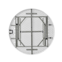 Table ronde pliante d'extérieur en plastique blanc massif, pratique et facile à transporter, table de repas épaissie pour événements