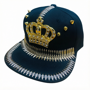 Gorra Snapback Ajustable de 5 Paneles con Visera Plana, Estilo Hip Hop, Lujo, Remaches, Punk, Streetwear, Personalizada al por Mayor, OEM - Product Image 1