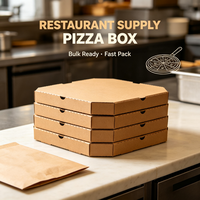 Voedselveilige golfkartonnen pizzadoos met ventilatiegaten, kraftpapierdoos voor afhaalrestaurants, groothandel