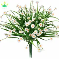 4 قطعة ديزي الزهور الاصطناعية الأبيض النباتات DIY الشجيرات مقاومة للأشعة فوق البنفسجية الزفاف ديكور