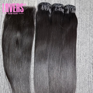 Vente en gros de mèches de cheveux humains bruts 100% avec fermeture en dentelle frontale, fournisseur de cheveux bruts alignés sur la cuticule, mèches de cheveux bruts alignées sur la cuticule - Product Image 3