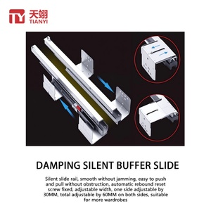 TIANYI TY-9023 Wardrobe Organizer Storage <b>Box</b> for <b>Clothes</b> Pull Out Aluminum Alloy Wall Mount Detachable Basket for Bedroom - Product Image 5
