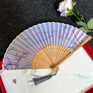 Factory Price Handmade Painted Portable Personalized <b>Folding</b> <b>Hand</b> <b>Fan</b> with Bamboo Handle - Product Image 6