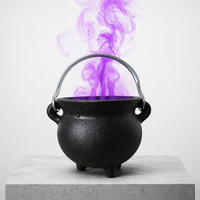 Petit pot ventre chaudron avec poignée Halloween sorcière fonte brûleur d'encens bois de santal parfum aromatique aromathérapie diffuseur