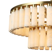 Lámpara de techo redonda de alabastro de lujo, de mármol natural, con tira de luces LED para decoración de hoteles, salas de estar, salones de banquetes y apartamentos.