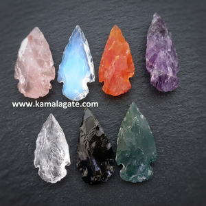 Hand-Knapped Natural Amethyst Quartz <b>Crystal</b> Indian Agate Semi-Precious Gemstone Arrowhead 1-1.5 Inch Hunting Archery Art - Product Image 3