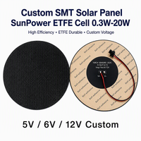 Panel Solar Redondo Personalizado de ETFE de 0.5W-20W, Celda Solar Monocristalina de Alta Eficiencia para Dispositivos IoT de Exterior
