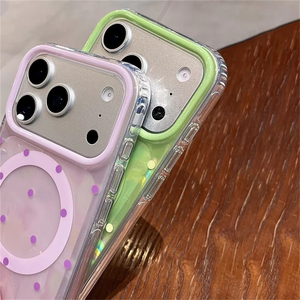 เคส iPhone 17 Pro Max ลายจุดแฟชั่นฤดูร้อน รองรับการชาร์จไร้สายแบบแม่เหล็ก ฝาหลัง IMD สำหรับ iPhone 14 15 16 17 Pro Max - Product Image 4