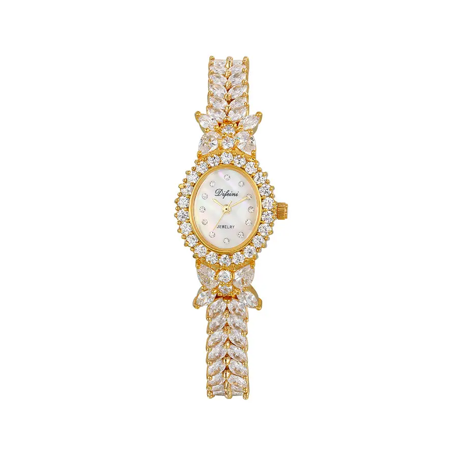 watch-35 xuping jewelry Customized Royal Elegant Luxury Dubai 24K Gold Plated Full Diamond Women's watch