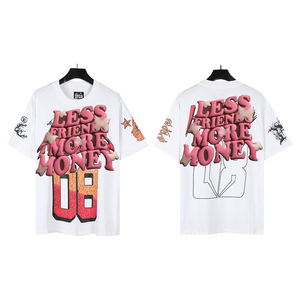 Camiseta Holgada de Manga Corta de Algodón Puro de Alta Calidad con Estampado Hip-Hop de la Marca Hellsta, Estilo Europeo Americano de Moda - Product Image 6