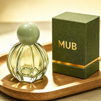 Nouveau design, flacon de parfum en verre de 50 ml, forme unique, col serti, flacon coloré avec boîtes personnalisées