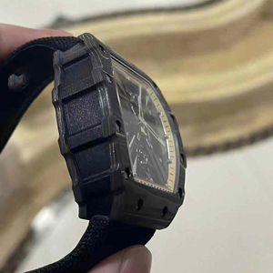 RM 12-01 style Integrated chassis tonneau skeleton mechanical <b>watch</b> luxury Black carbon style skeleton <b>watch</b> - Product Image 4
