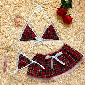 हॉट महिला लिंगरी ग्रिड बेबी गुड़िया वर्दी पोशाक - Product Image 6