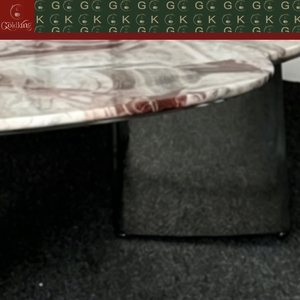 <span class=keywords><strong>โต๊ะ</strong></span>กาแฟ<span class=keywords><strong>หิน</strong></span>อ่อนลายแดงรูปทรงกลีบดอกไม้ GOLDKING สไตล์ร่วมสมัยสำหรับห้องนั่งเล่น ขัดเงาด้วยมือ รับผลิตแบบ OEM ODM โดยตรง - Product Image 6