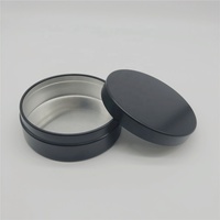 Barattolo rotondo in alluminio nero opaco da 100ml con coperchio antiscivolo barattolo di latta pomata candela barattolo di latta scatola contenitore di caramelle