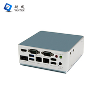 Nouvel ordinateur de bureau mini sans ventilateur Intel Celeron 5205U Quad Core SSD Double LAN COM WIFI Win10/Linux/Ubuntu Mini PC industriel