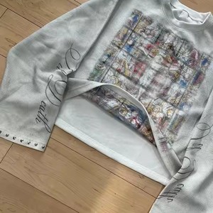 Magliette personalizzate con Graffiti grafici oversize stampate a tracolla magliette termiche a maglia a maniche lunghe magliette da uomo - Product Image 3