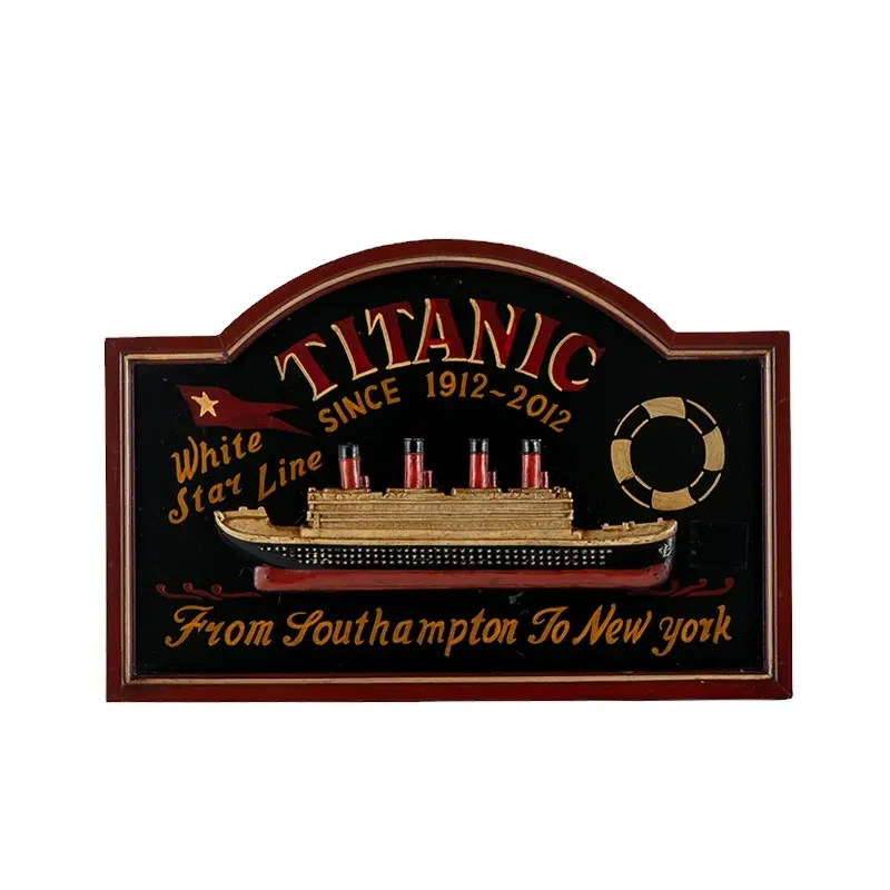 Decoratieve Houten Muur Decor Gedenkteken Titanic Muurplaques Houten Pub Teken Hars Schip