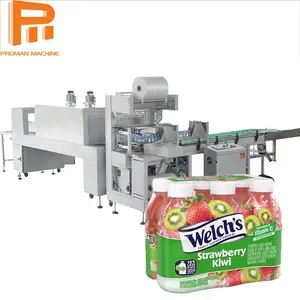 Full Automatic Plastic Film Heat Shrink Wrapping Packing Machine For PET Glass Water Bottle