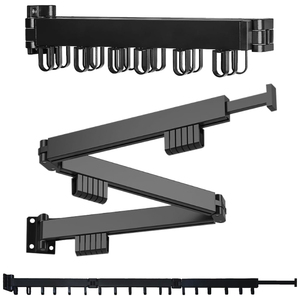 SANIPRO Windproof Telescópica Wall Mounted Varanda Lavanderia Hanger Alumínio Liga Dobrável Roupas Secagem Rack com haste extensível - Product Image 6