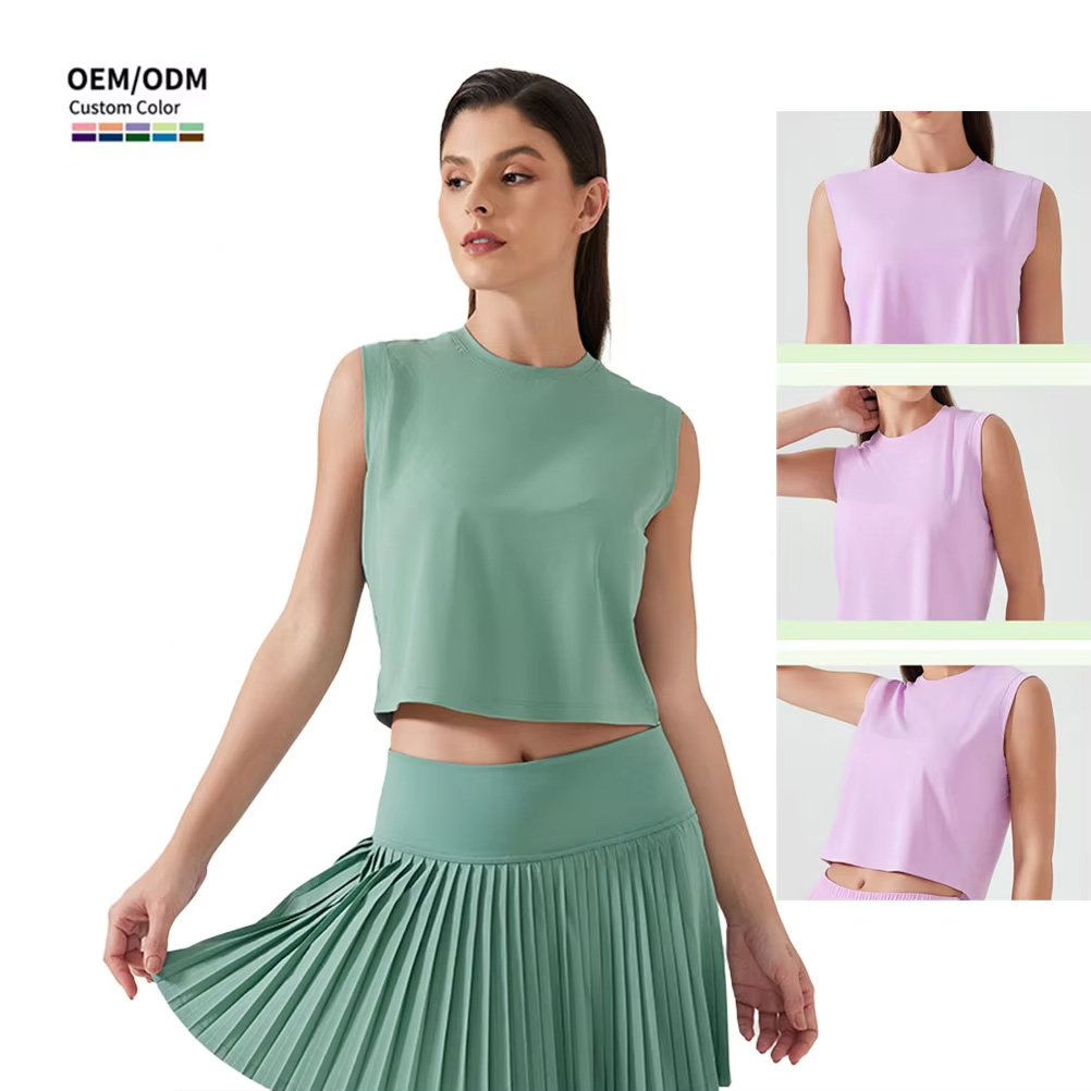 Lightweight Classic Short, Loose Breathable Sports Vest Fitness Yoga Wear Workout Crop Top Loose Gym Shirts Women Yoga Tank Top