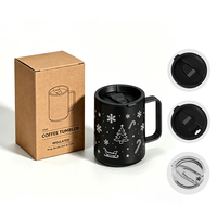 Gobelet à café personnalisé écologique avec logo, en acier inoxydable, 12 oz, isolé sous vide, pour cadeaux de bureau, tasse réutilisable de 14 oz