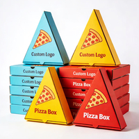 Emballage alimentaire triangulaire miniature jetable personnalisé, laminage mat, boîte à pizza en carton pour restaurant à emporter