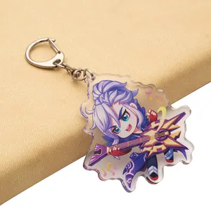 Clear Acrylic Epoxy Anime Keyrings for Promotional Double Sided UV Print Custom Plastic Keychain Gifts